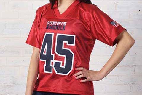 President Trump Football Jersey Proclaims ‘Stand Up For America’