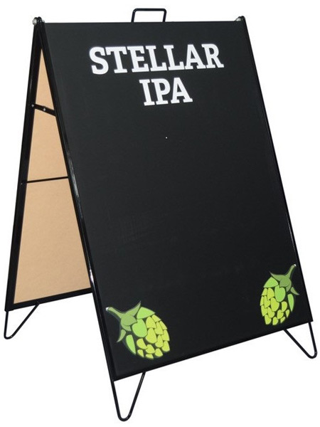 Black a-frame chalkboard