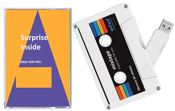 Audio Cassette-Shaped Flash Drive