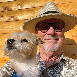 Rick Land with his dog