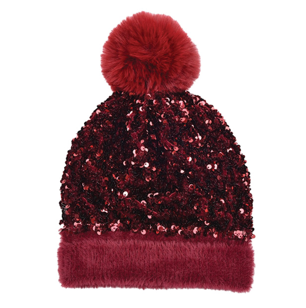 sequin beanie hat