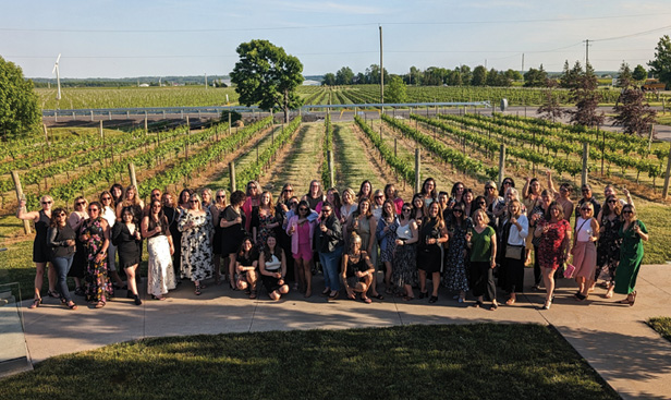 group on women at winery