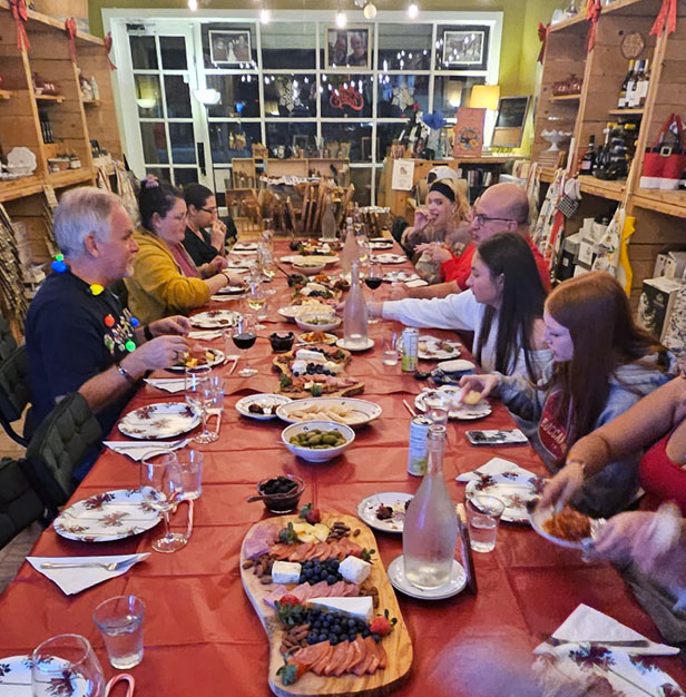 Children’s World Uniform Supply staff at dinner
