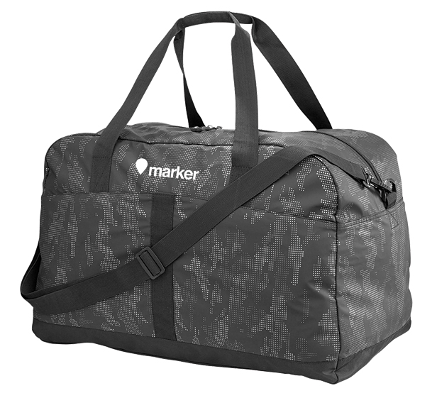 gray polyester oxford duffel