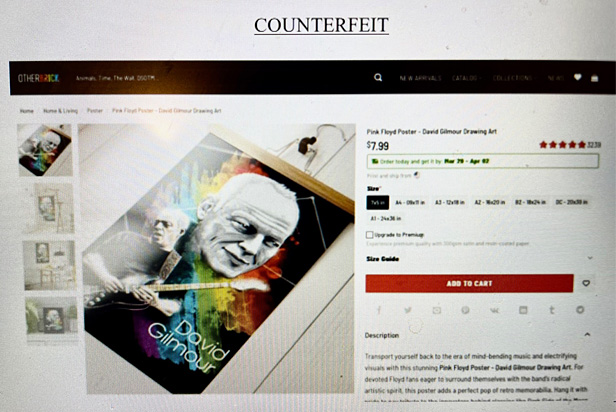 counterfeit merch, David Gilmour