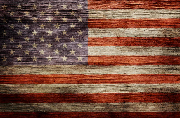 US flag, distressed
