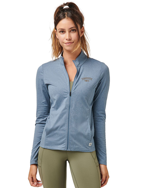 woman modeling a full-zip up jacket