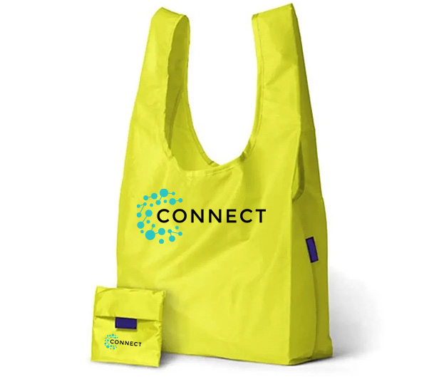Foldable reusable grocery tote bag
