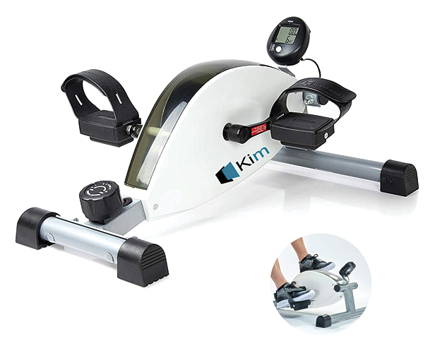 adjustable-height under-desk bike