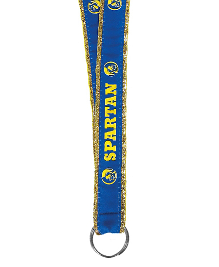 woven lanyard with glitter ribbon